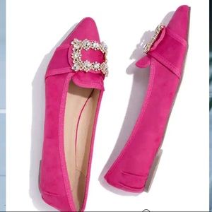 Chase + Chloe Vanderpump faux suede embellished flats 8